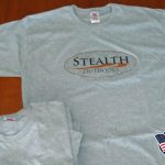Gray T-Shirt with Stealth Outdoors Logo - Made in the USA