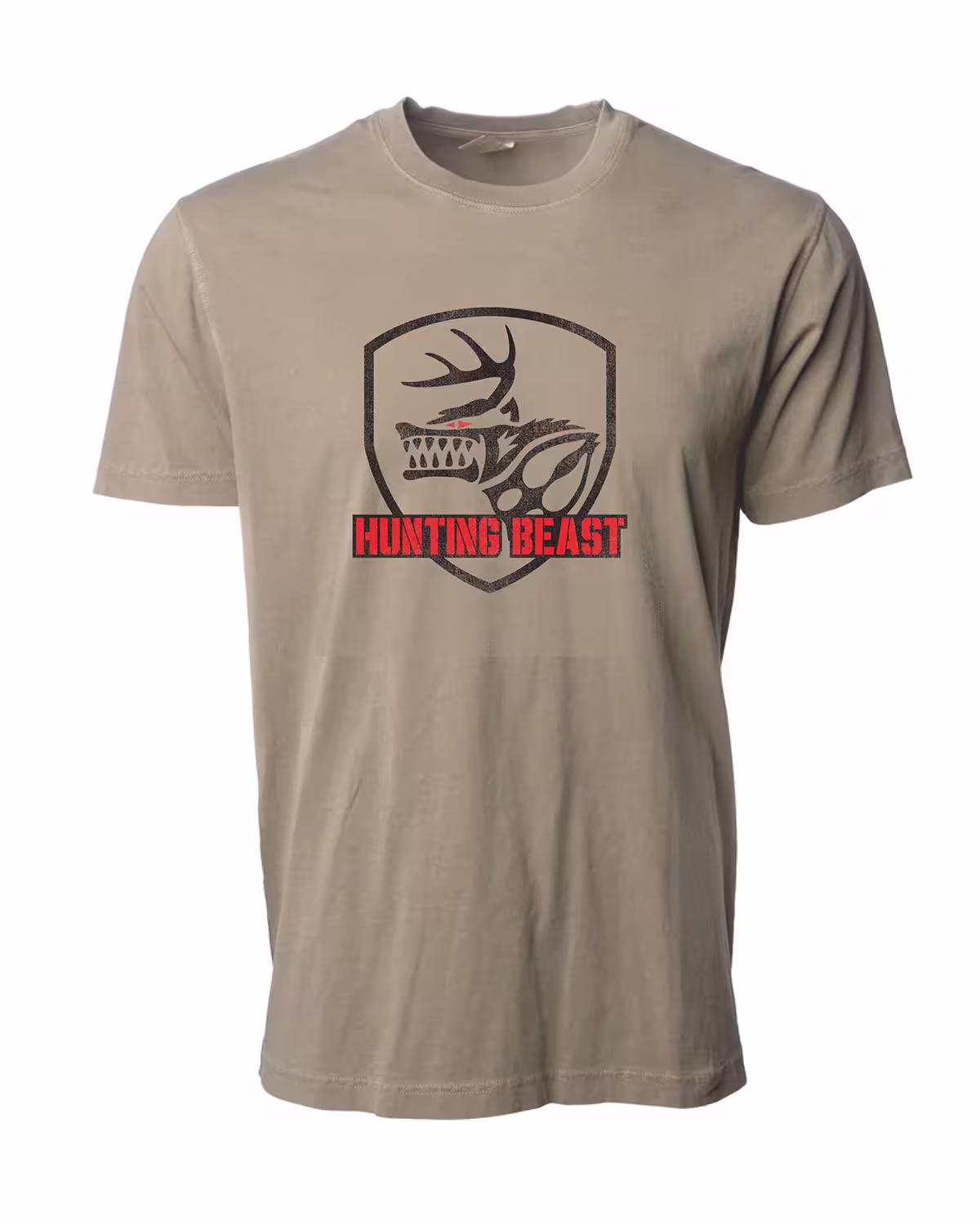 The Hunting Beast logo sandstone t-shirt