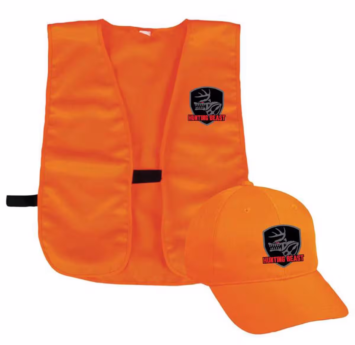 The Hunting Beast orange vest and cap