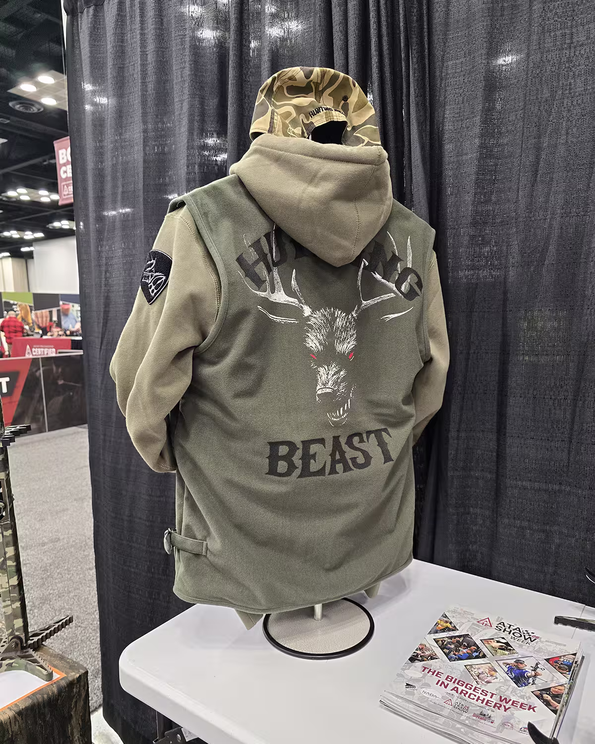 Hunting Beast Tactical Vest in Army Green back on manikin