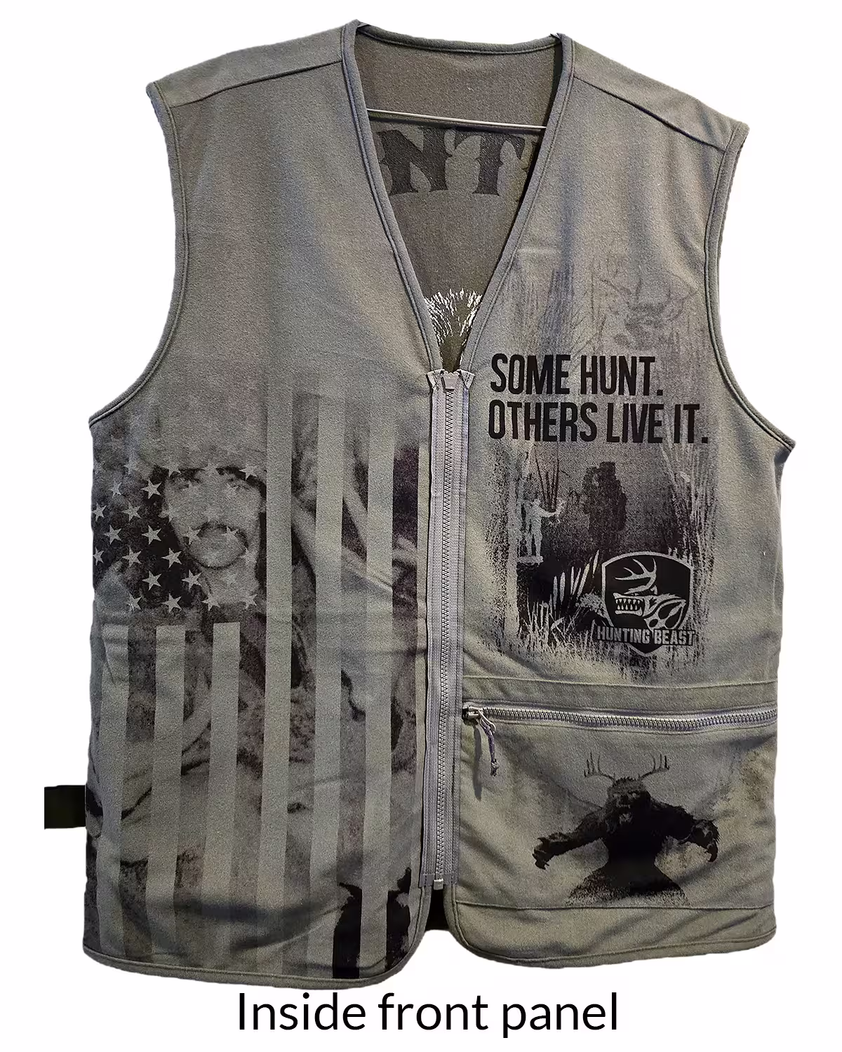 Hunting Beast Tactical Vest in Army Green front inside