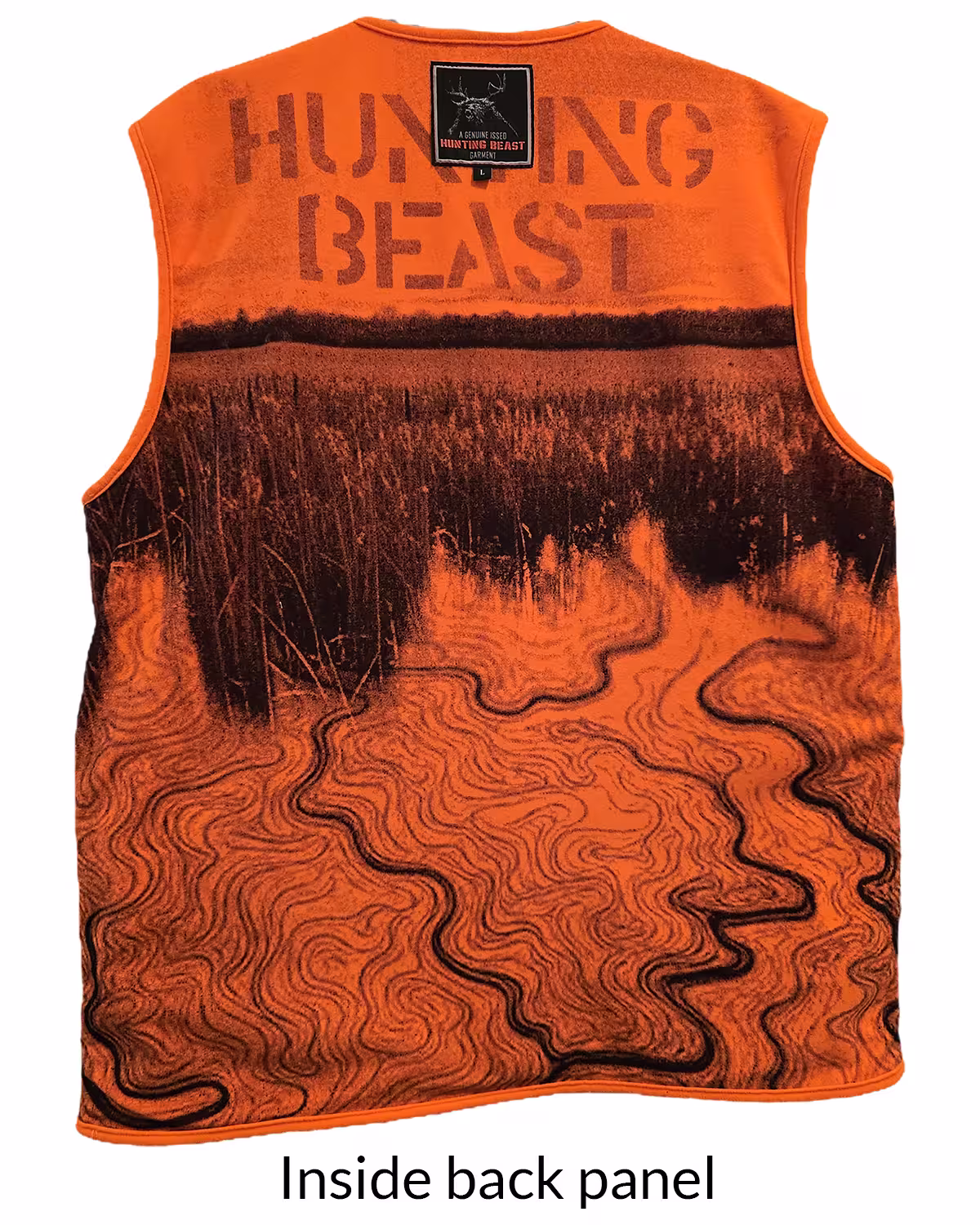 Hunting Beast Tactical Vest in Safety Orange inside back panel