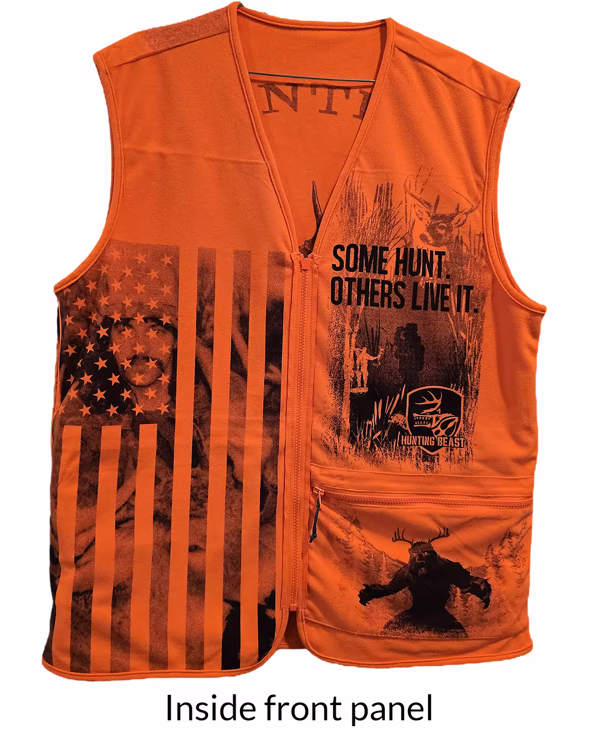 Hunting Beast Tactical Vest in Safety Orange inside front